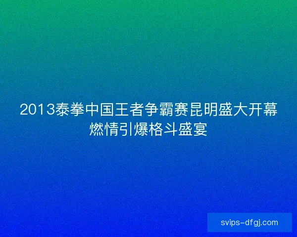 2013泰拳中国王者争霸赛昆明盛大开幕燃情引爆格斗盛宴 2013泰拳中国王者争霸赛昆明盛大开幕燃情引爆格斗盛宴
